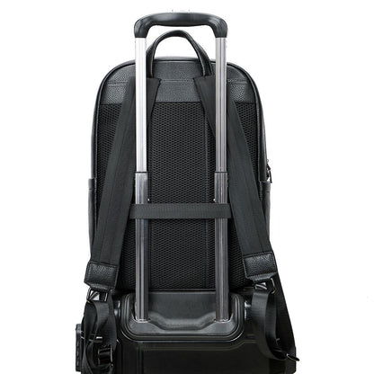 Sleek Leather Laptop Backpack – Compact Design for Work, School & Travel