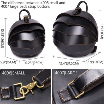 Shell Armor Leather Backpack – Modern Designer Travel & Laptop Bag