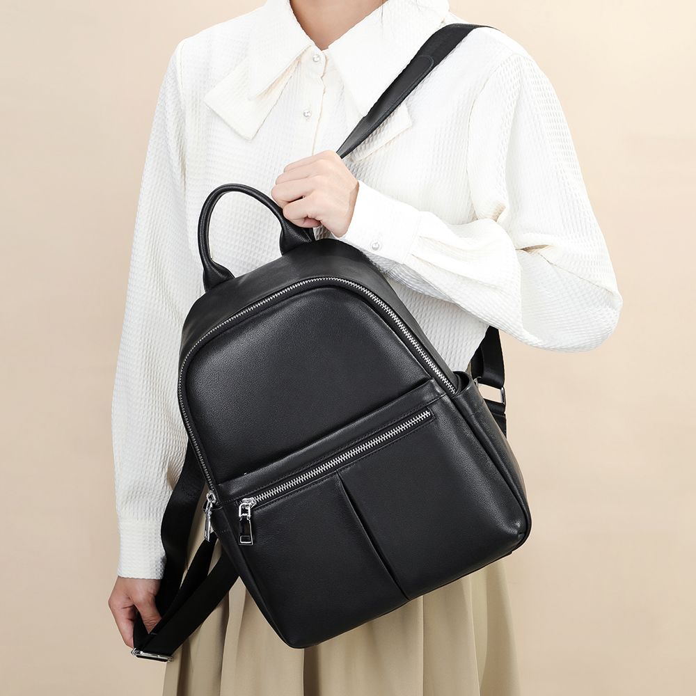 Urbanex Genuine Cow Leather Women’s Laptop Backpack – Vintage Casual Travel & Work Bag