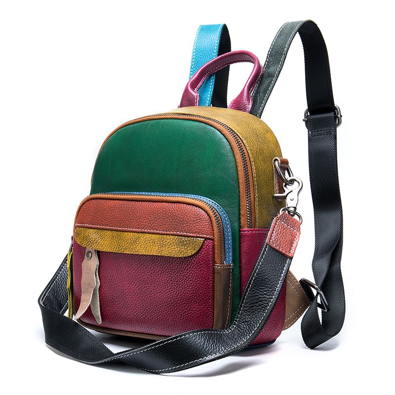 Women’s Genuine Leather Waterproof Travel Backpack