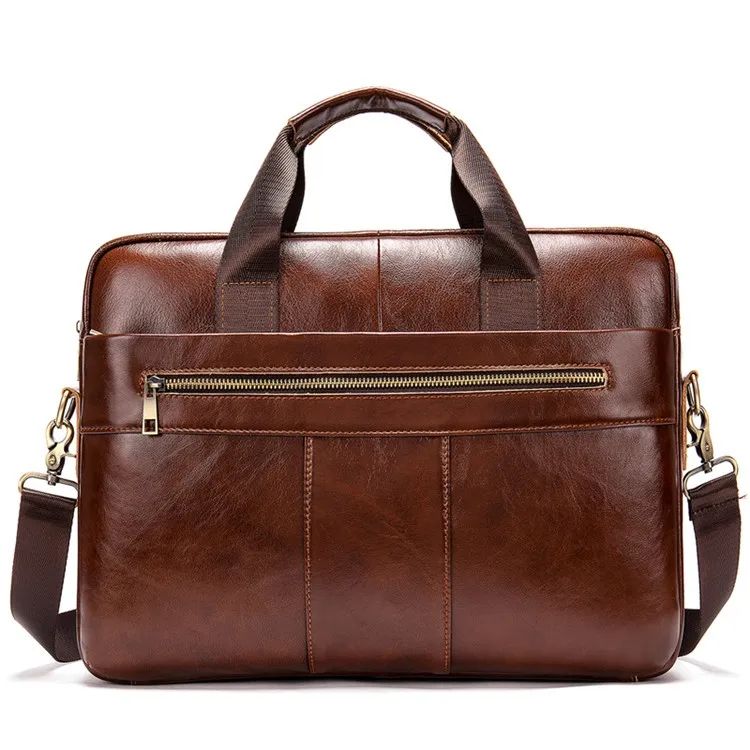 Men’s 14 Inch Laptop Bag – Leather Briefcase, Lawyer & Business Office Bag, Messenger Bag for Men