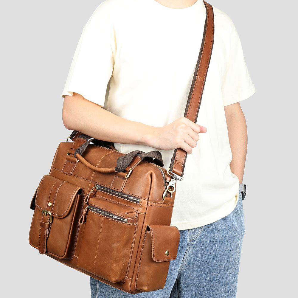 Crazy Horse Cow Leather Travel Duffel – Men’s Vintage Weekend Bag