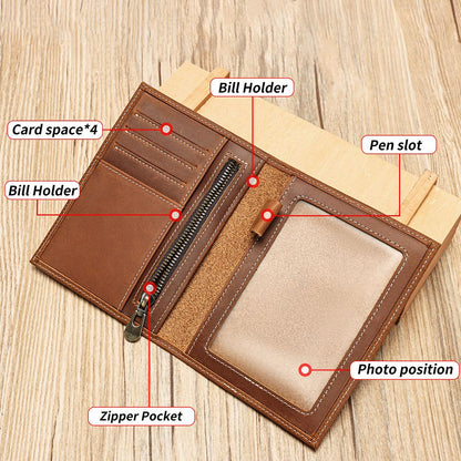 Crazy Horse Genuine Leather Card Holder Wallet – Smart Vintage Design