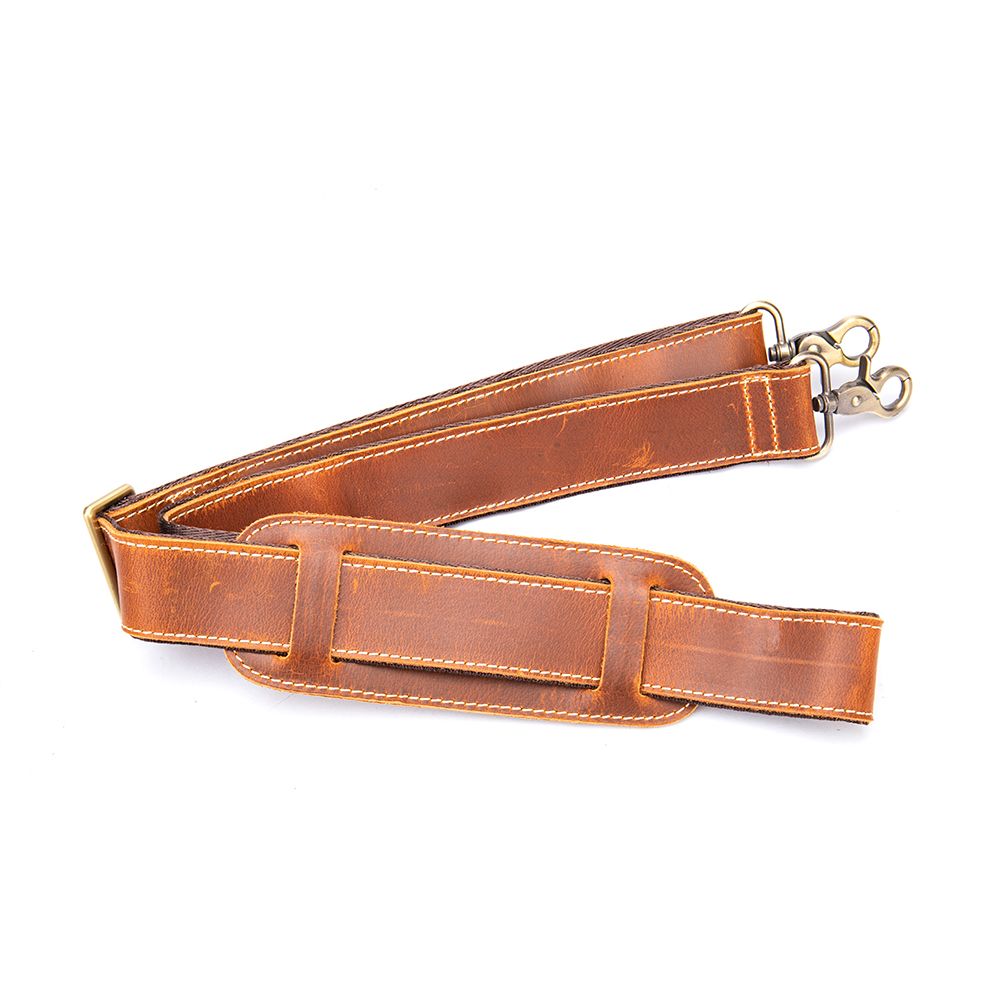 Unisex Genuine Crazy Horse Leather Adjustable Shoulder Strap – 75–145 cm × 4 cm