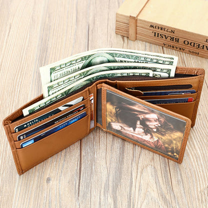 Crocodile-Pattern RFID Anti-Theft Leather Bifold Wallet – Vintage Waterproof Design