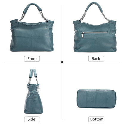 Designer Women’s Genuine Leather Shoulder Tote – Casual Luxury
