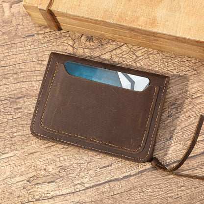 Full Grain Leather Designer Wallet for Men – Short Bifold with Coin Pocket