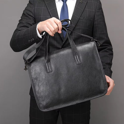 Genuine Leather Business Briefcase for Men – 13" Laptop & Executive Office Bag