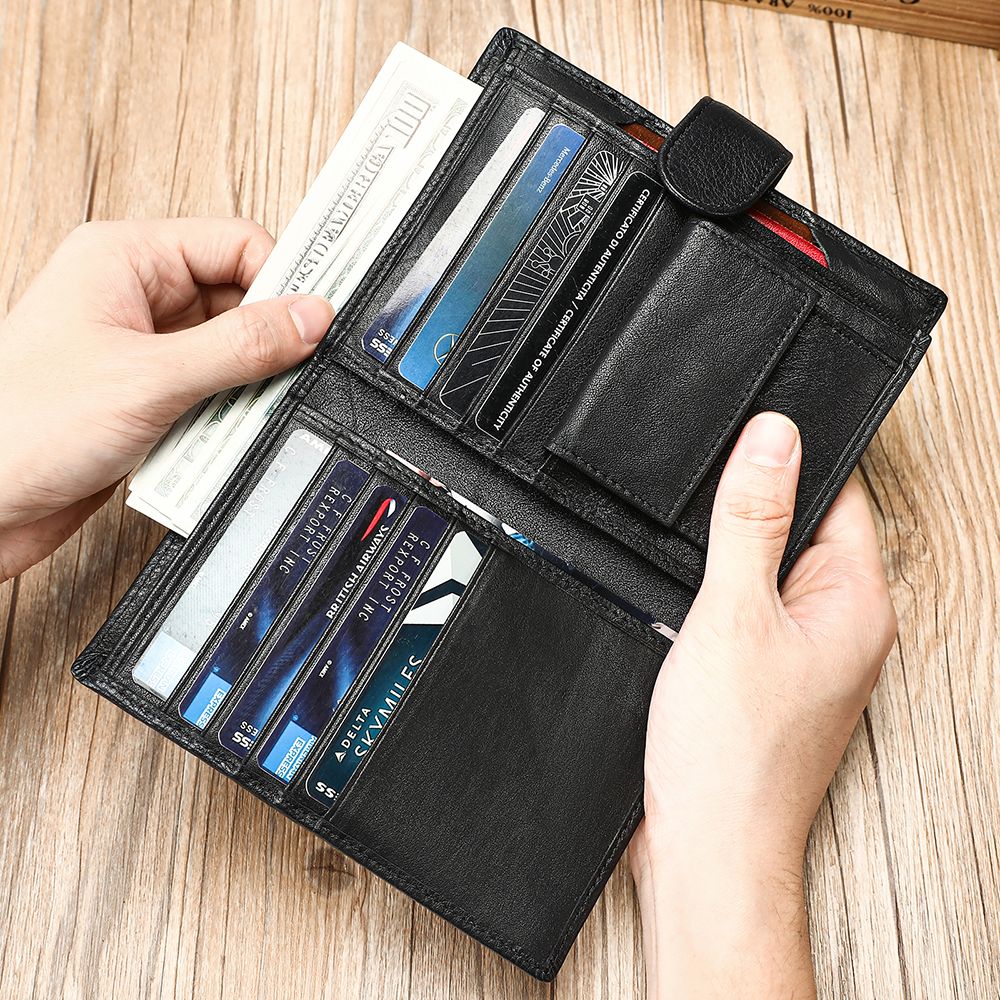 Genuine Leather Passport Holder Wallet with Card Slots & Coin Pocket – Vintage Travel Organiser