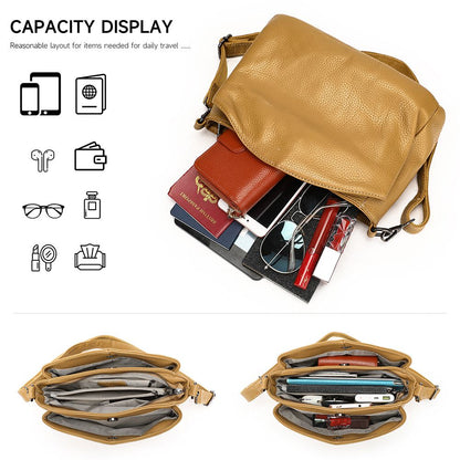 Large-Capacity Genuine Leather Ladies’ Tote – 3 Styles Shoulder Bag