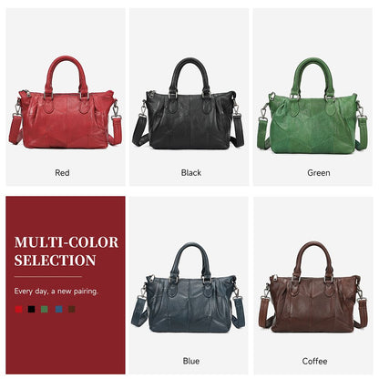 Luxury Genuine Leather Handbag – Large Capacity Shoulder Tote for Women