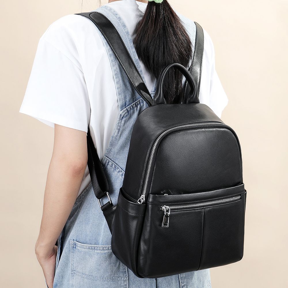 Urbanex Genuine Cow Leather Women’s Laptop Backpack – Vintage Casual Travel & Work Bag