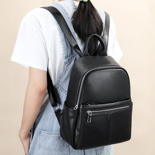 Urbanex Genuine Cow Leather Women’s Laptop Backpack – Vintage Casual Travel & Work Bag