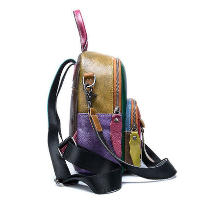 Women’s Genuine Leather Waterproof Travel Backpack