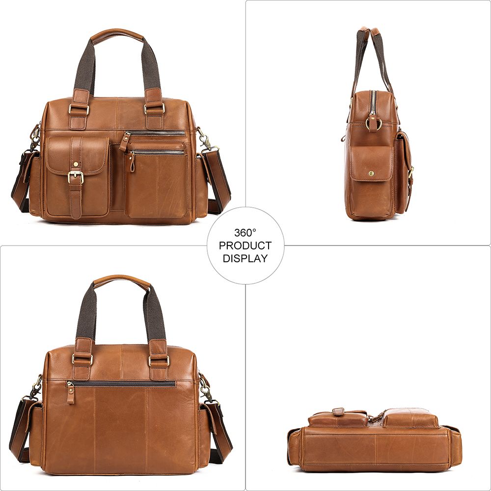 Crazy Horse Cow Leather Travel Duffel – Men’s Vintage Weekend Bag
