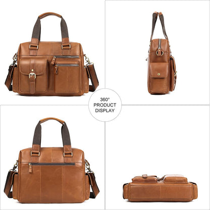 Crazy Horse Cow Leather Travel Duffel – Men’s Vintage Weekend Bag