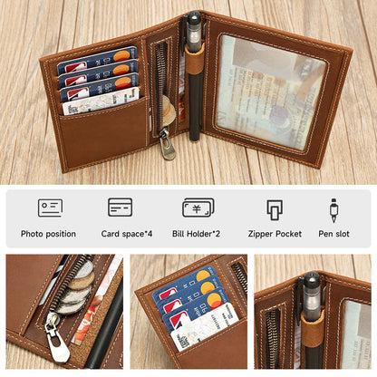 Crazy Horse Genuine Leather Card Holder Wallet – Smart Vintage Design