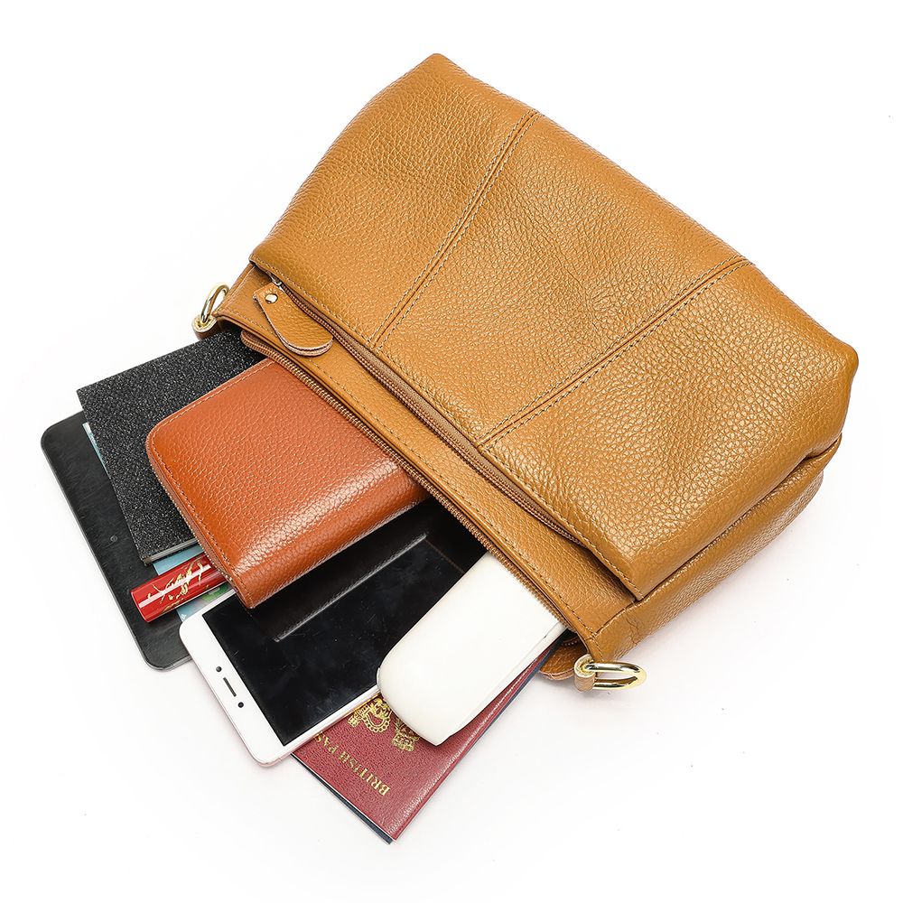 Women’s Genuine Leather Satchel & Crossbody Bag – Dual Style Design