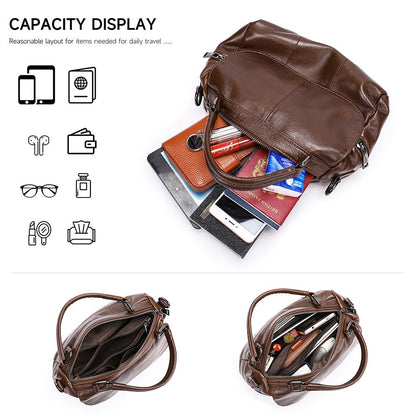 Luxury Genuine Leather Ladies’ Shoulder Tote – Large Capacity Fashion Bag