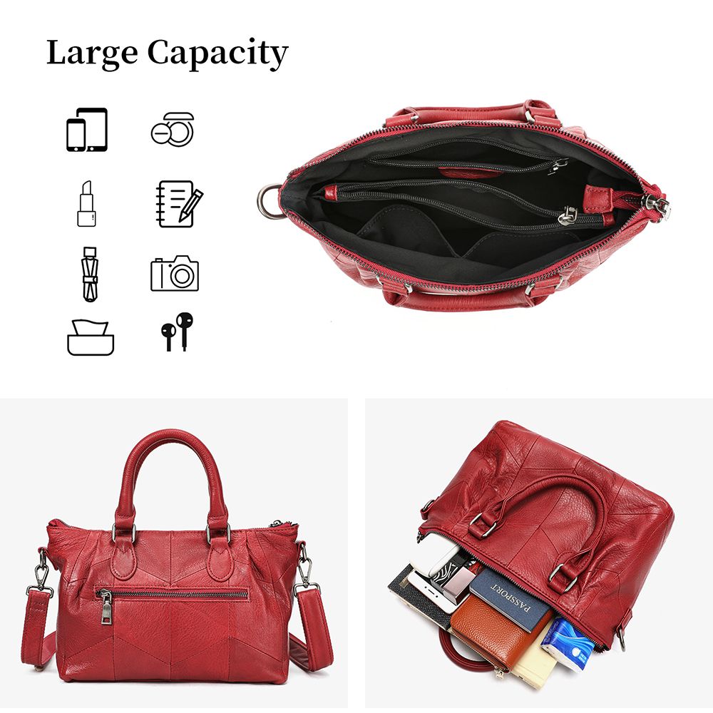 Luxury Genuine Leather Handbag – Large Capacity Shoulder Tote for Women