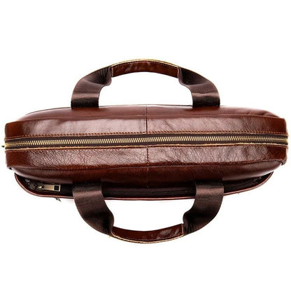 Men’s 14 Inch Laptop Bag – Leather Briefcase, Lawyer & Business Office Bag, Messenger Bag for Men