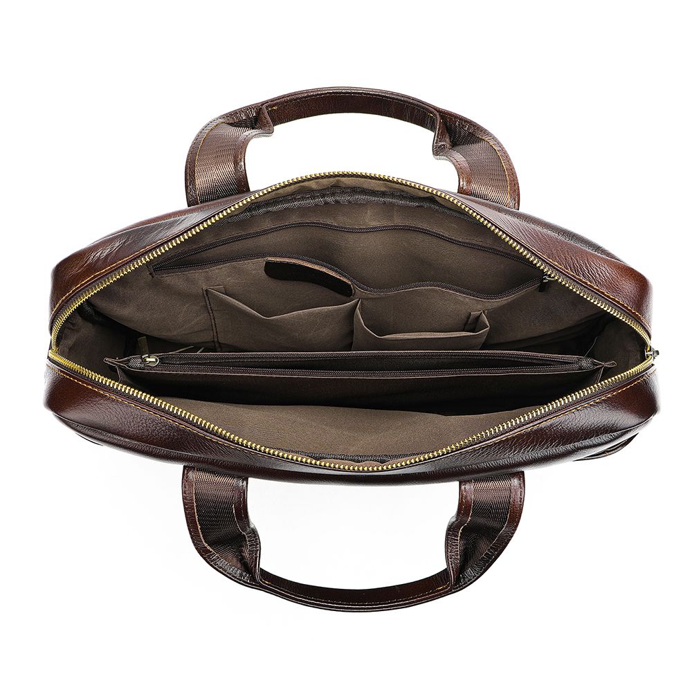 Men’s Genuine Leather 15″ Business Laptop Briefcase & Messenger Bag