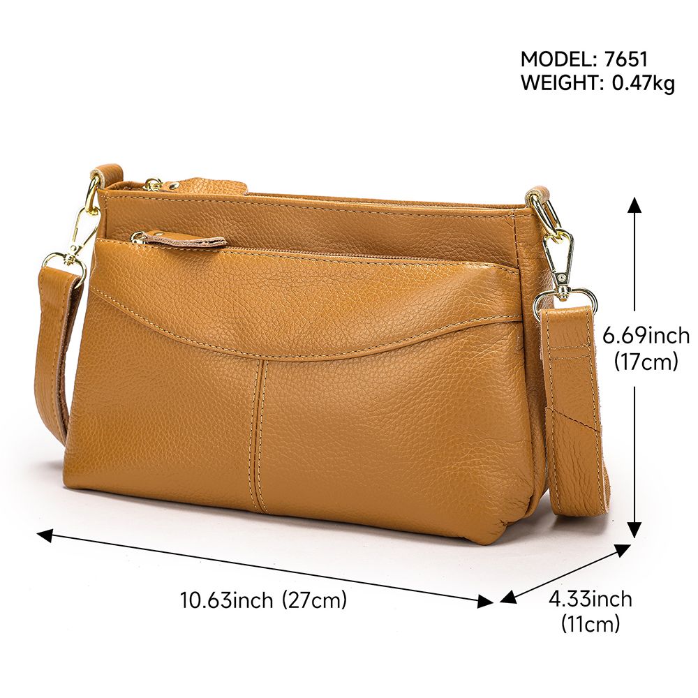 Women’s Genuine Leather Satchel & Crossbody Bag – Dual Style Design