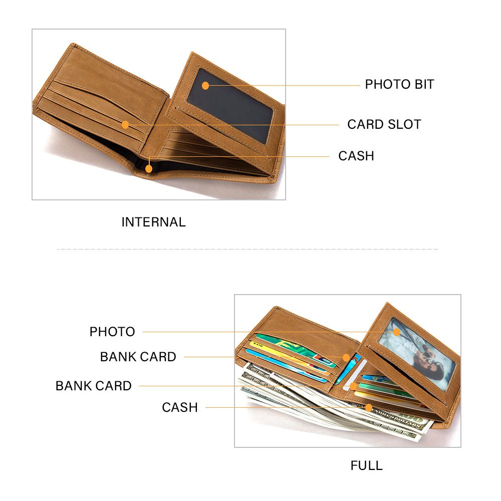 Slim Leather Credit Card Holder – Compact Bifold Wallet for Daily Use