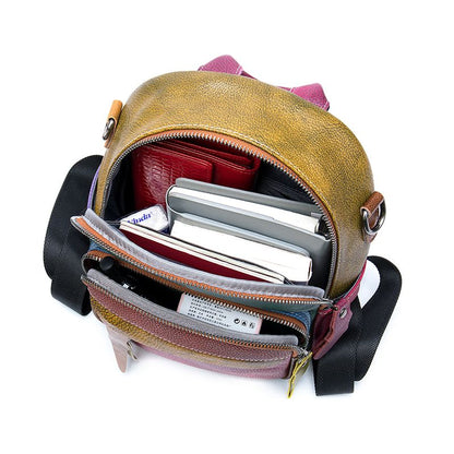 Women’s Genuine Leather Waterproof Travel Backpack