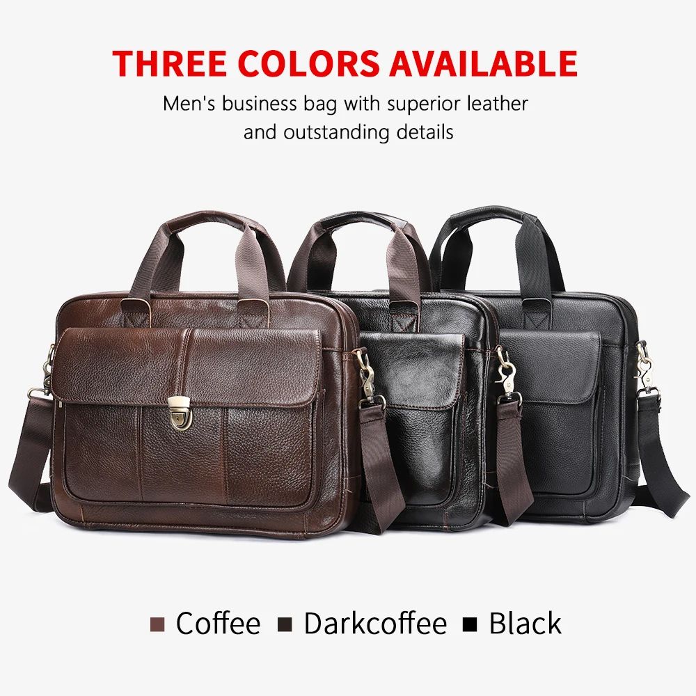 Luxury Men’s Genuine Leather Laptop Briefcase – Business Messenger Bag