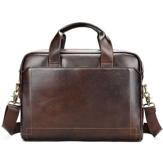 Men’s Genuine Leather 15″ Business Laptop Briefcase & Messenger Bag