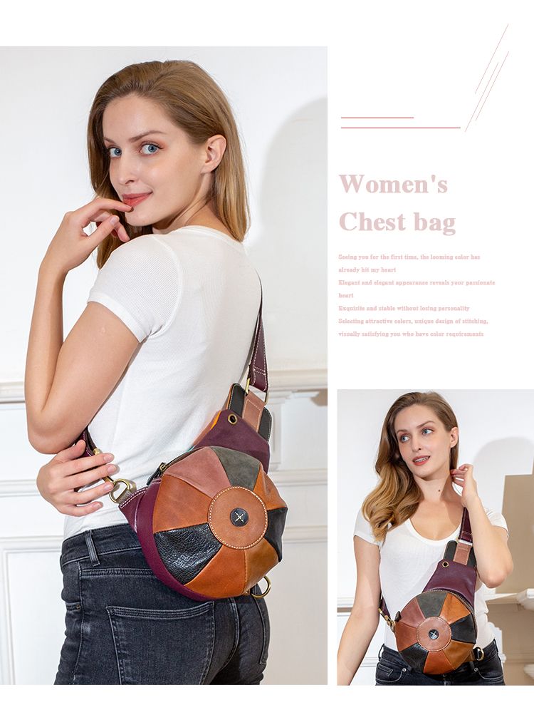 Women’s Genuine Leather Multifunctional Daypack Crossbody Sling Bag