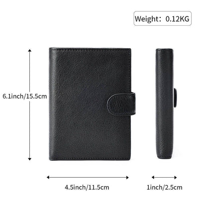Genuine Leather Passport Holder Wallet with Card Slots & Coin Pocket – Vintage Travel Organiser