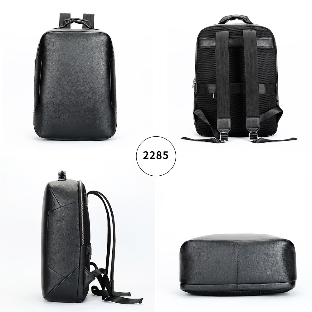 Leather Business Laptop Backpack – Waterproof 15.6″ Travel & Work Companion