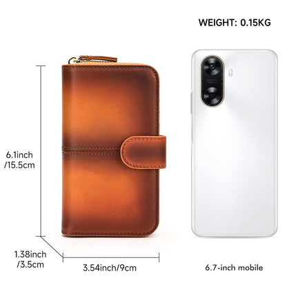 RFID-Blocking Genuine Leather Long Wallet – Large Capacity Card Holder