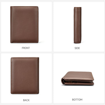 Slim Minimalist Leather Card Holder Wallet – RFID-Blocking with Zipper Coin Pocket