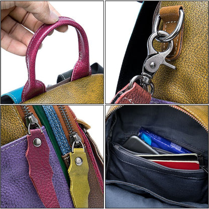 Women’s Genuine Leather Waterproof Travel Backpack