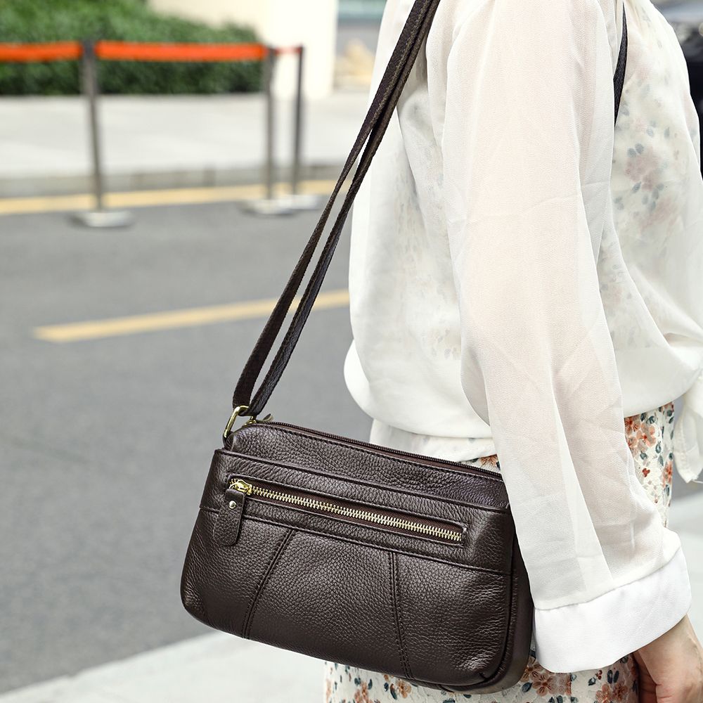 Women’s Genuine Leather Satchel & Crossbody Bag – Dual Style Design