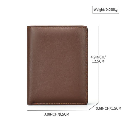 Slim Minimalist Leather Card Holder Wallet – RFID-Blocking with Zipper Coin Pocket
