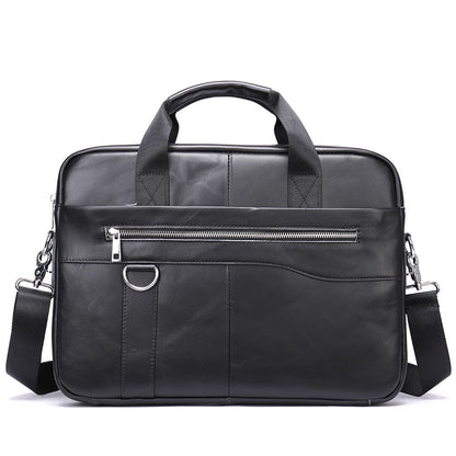 Genuine Leather Retro Briefcase – Men’s Office Shoulder Bag, Business Messenger Bag for Laptop & Documents