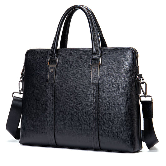 Men’s Genuine Leather Laptop Briefcase – Waterproof Business Messenger