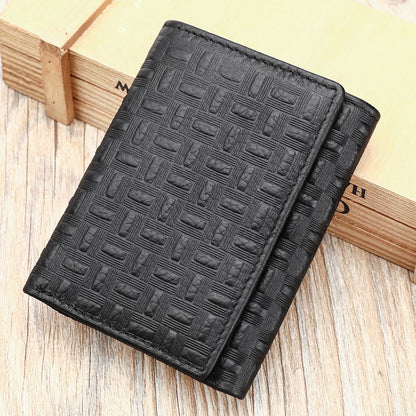 Designer Men’s RFID-Blocking Leather Trifold Wallet – Premium Genuine Leather Purse