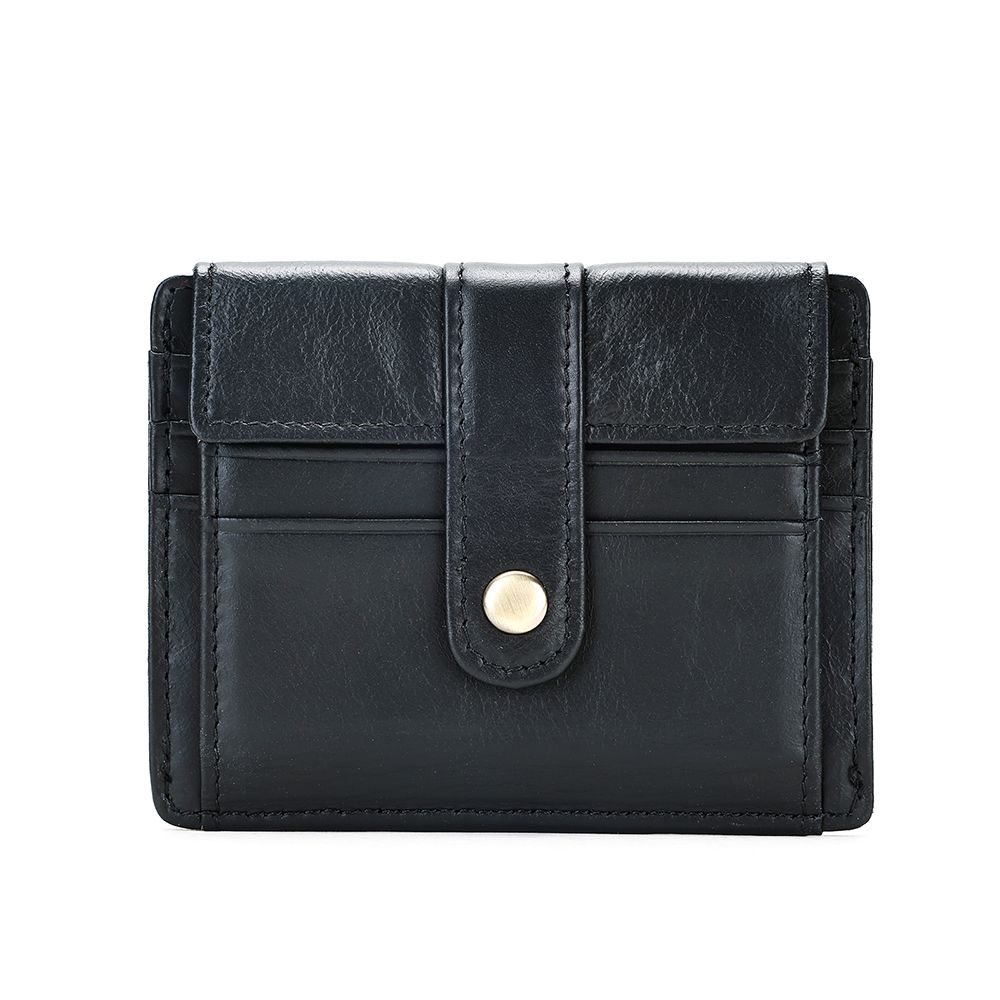 Gentlemen’s Genuine Leather Slim Wallet with Coin Pocket – Vintage Short Card Holder