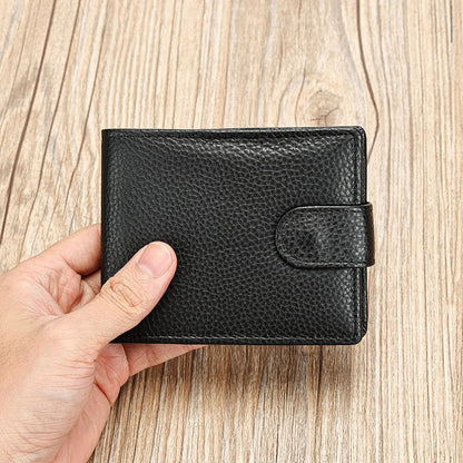 Men’s Leather Wallet with Front Coin Pocket & ID Window – Slim Bifold Style