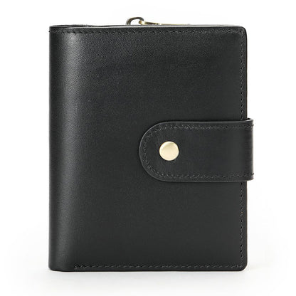 RFID Anti-Theft Cow Leather Trifold Wallet – Slim Men’s Smart RFID-Blocking Purse