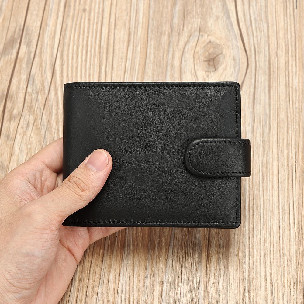 Men’s Leather Wallet with Front Coin Pocket & ID Window – Slim Bifold Style