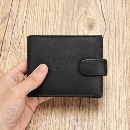 Men’s Leather Wallet with Front Coin Pocket & ID Window – Slim Bifold Style