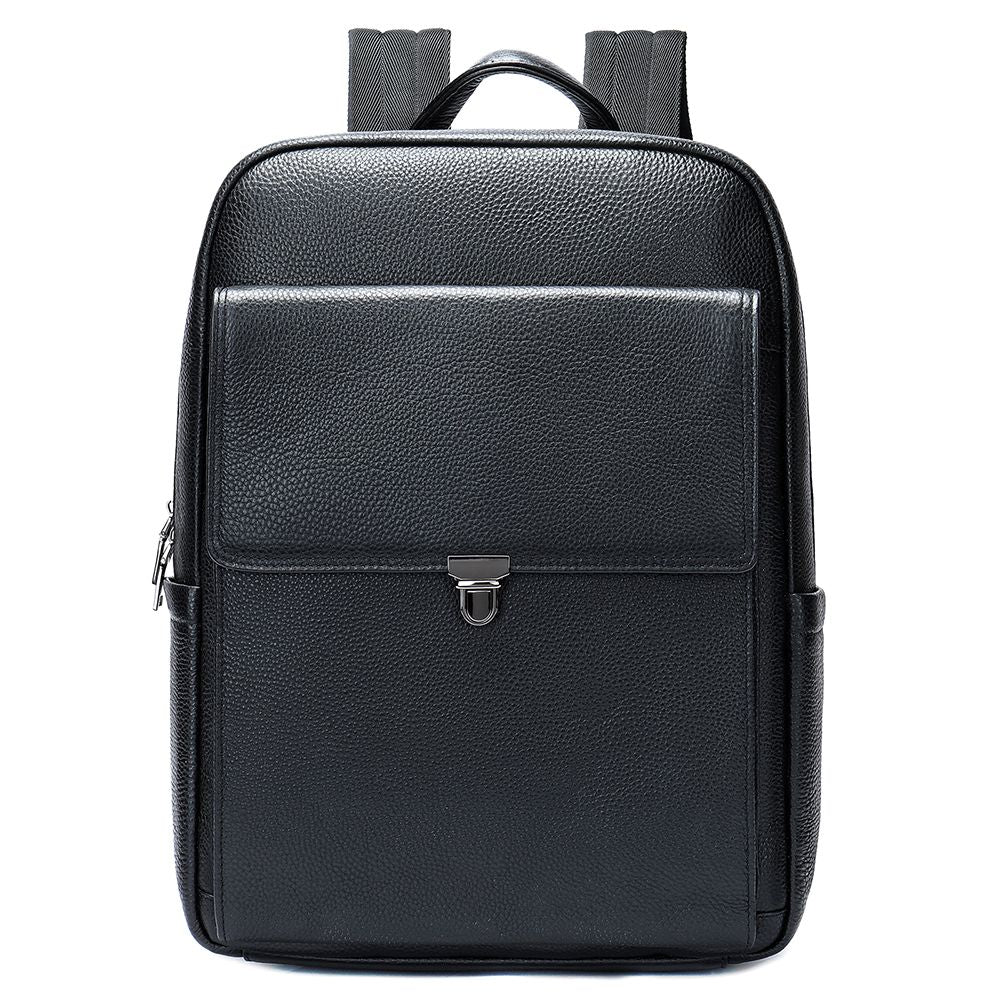 Sleek Leather Laptop Backpack – Compact Design for Work, School & Travel