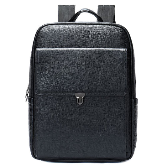 Sleek Leather Laptop Backpack – Compact Design for Work, School & Travel