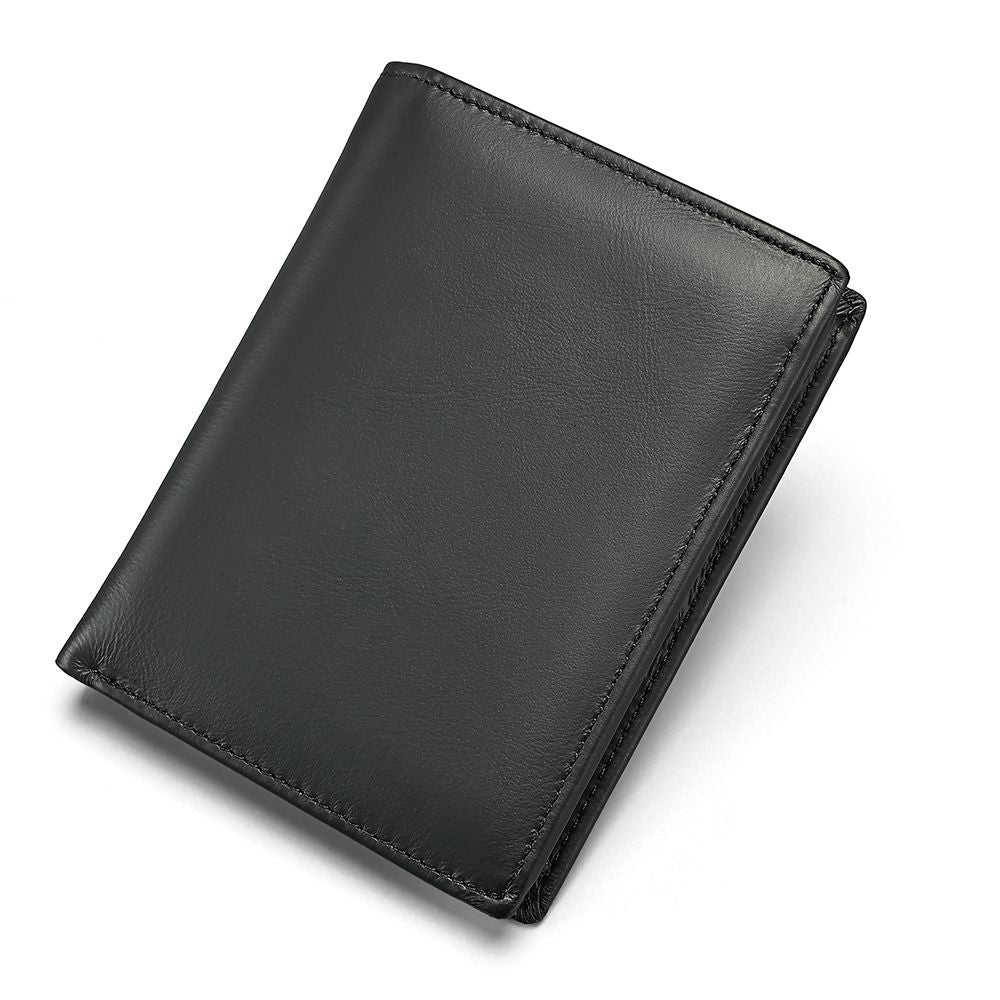 Slim Minimalist Leather Card Holder Wallet – RFID-Blocking with Zipper Coin Pocket